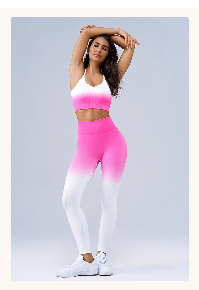 Matching ombre bra and leggings set