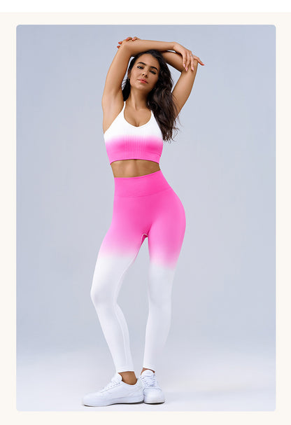 Matching ombre bra and leggings set