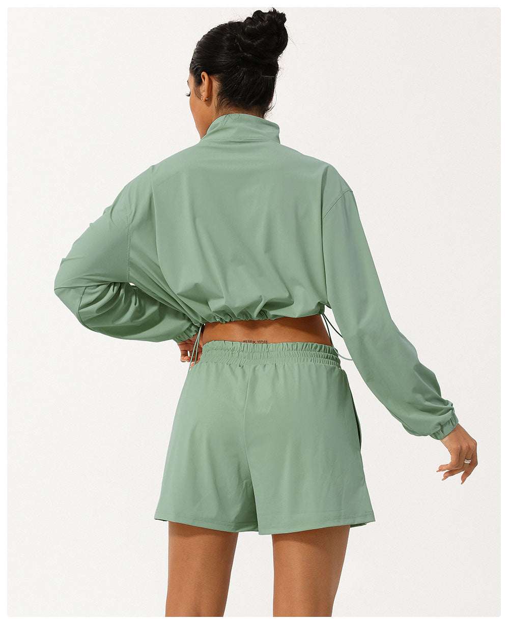 Matching zip front top & Shorts set