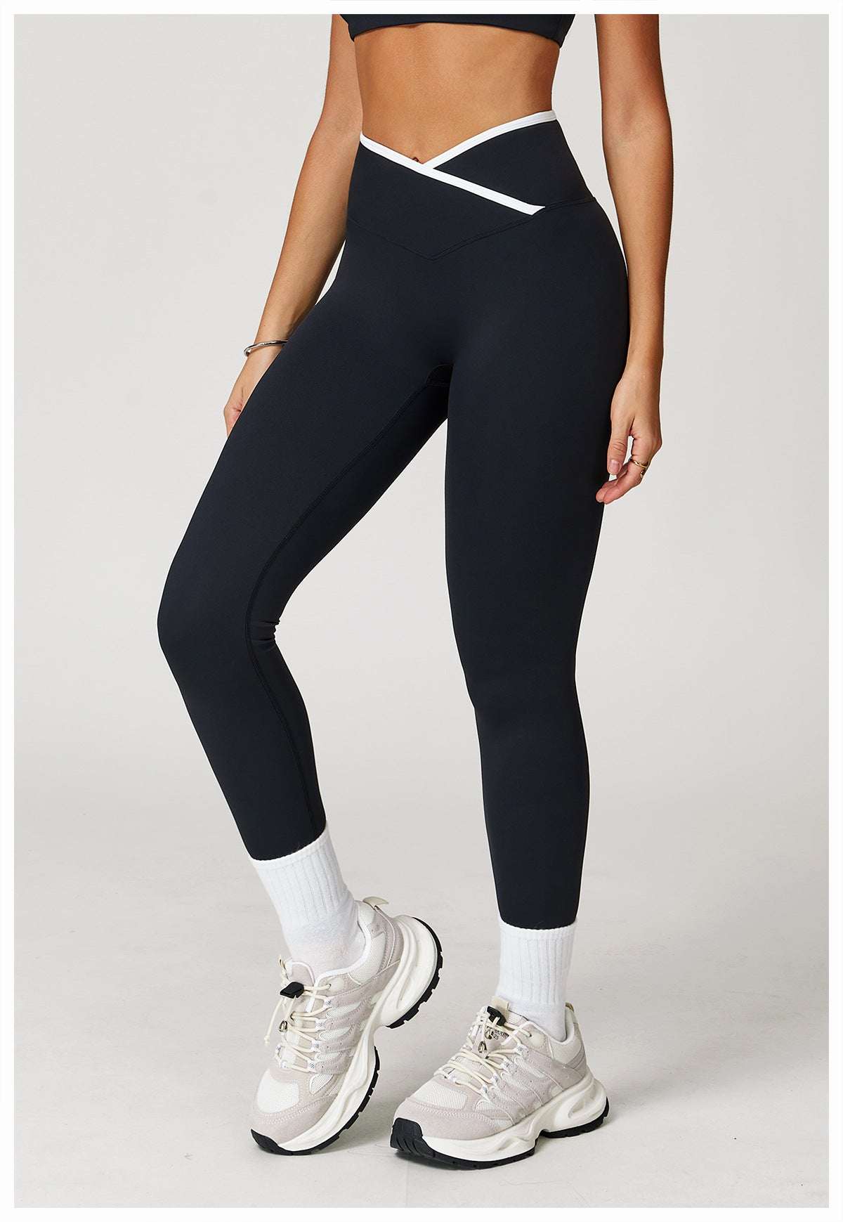 Cross waist leggings
