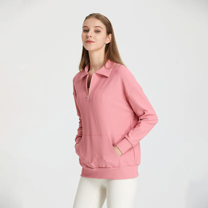 Rib collar sweater