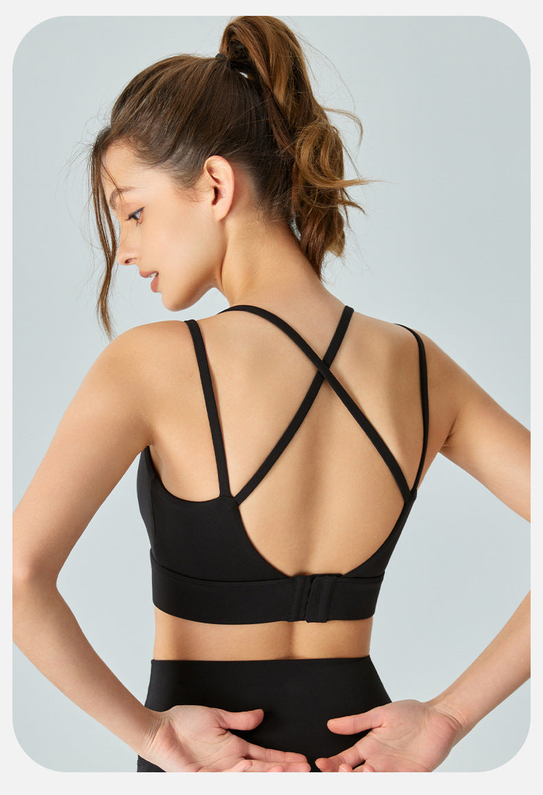 Seamless cross back bra