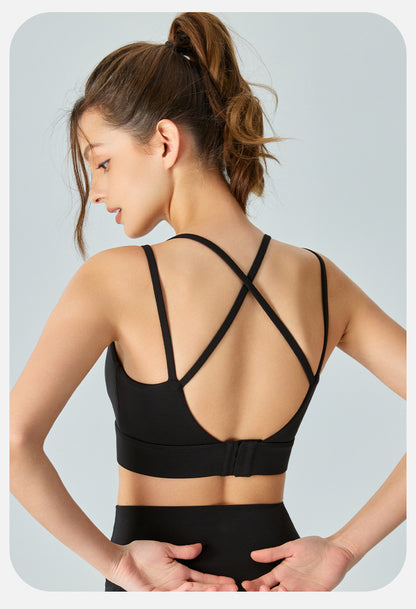 Seamless cross back bra