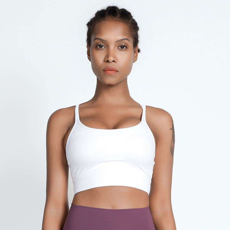 High support spaghetti strap bra