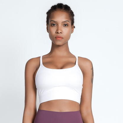 High support spaghetti strap bra
