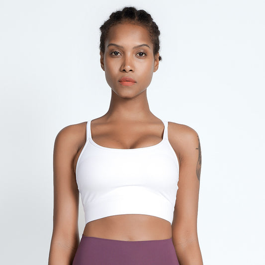 High support spaghetti strap bra