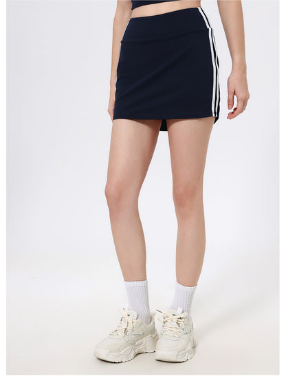 Contrast stripe tennis skirt