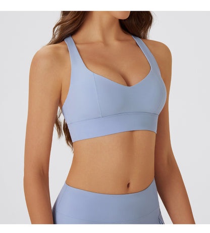 Sports bra with cut out back