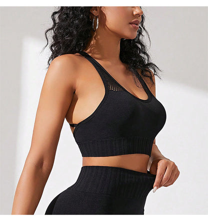 Cross back sports bra