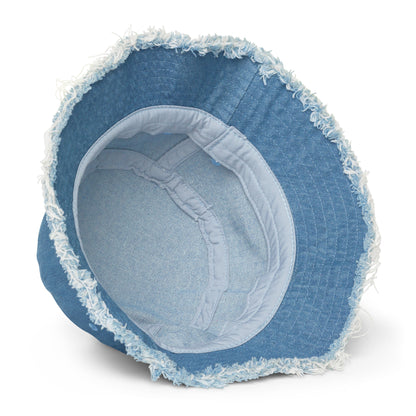 Embroidered denim bucket hat