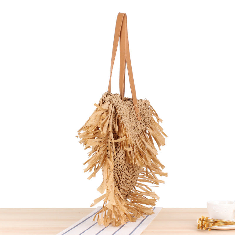 Straw shoulder bag