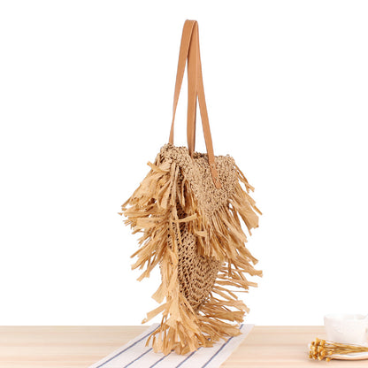 Straw shoulder bag
