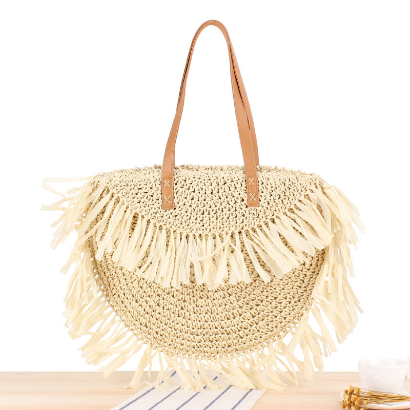 Straw shoulder bag