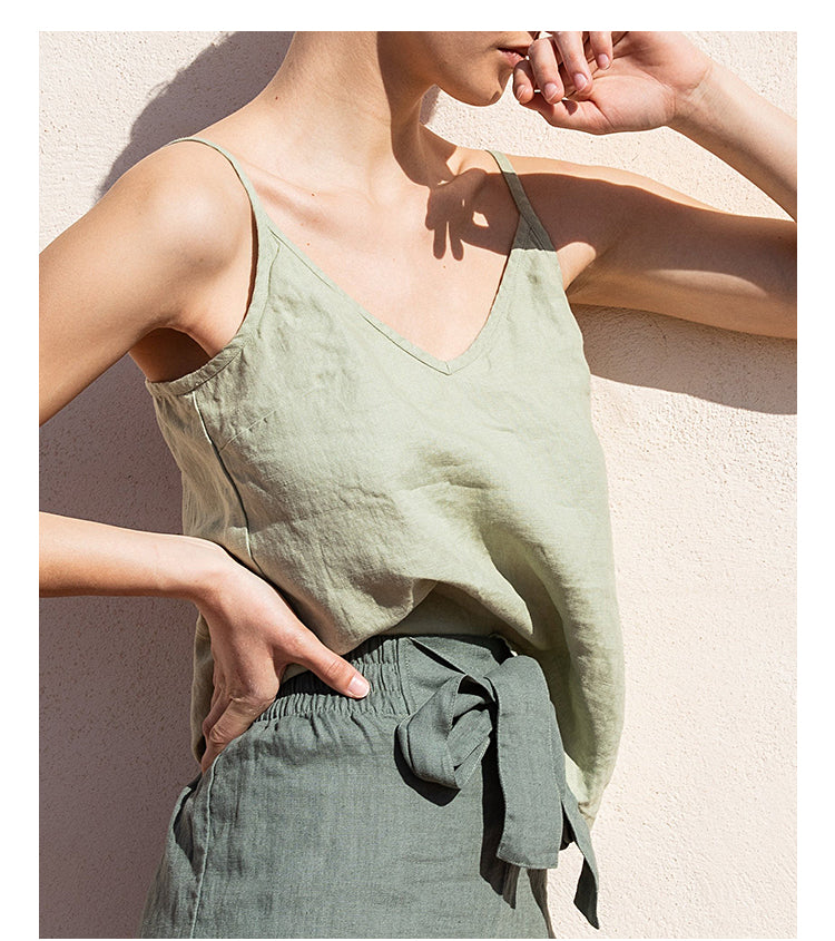 Linen blend cami top