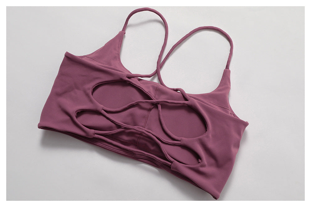 Cross back sports bra