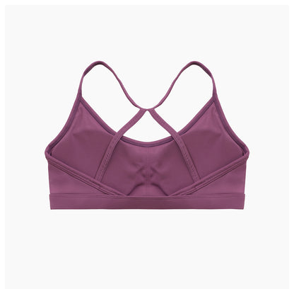 Cross back spaghetti strap sports bra