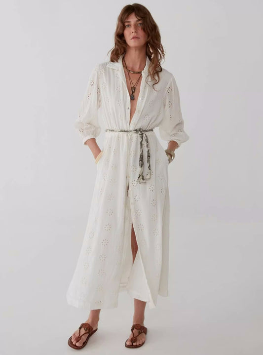 Embroidered Cotton maxi dress