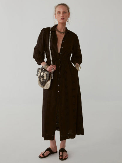 Embroidered Cotton maxi dress