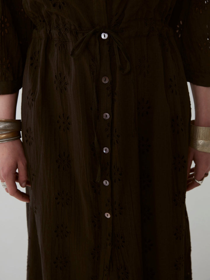 Embroidered Cotton maxi dress