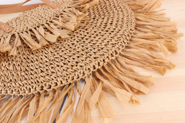 Straw shoulder bag