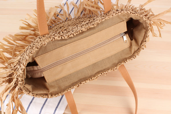 Straw shoulder bag