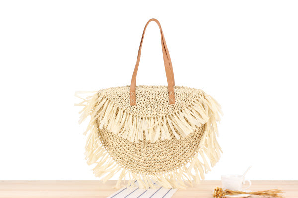 Straw shoulder bag