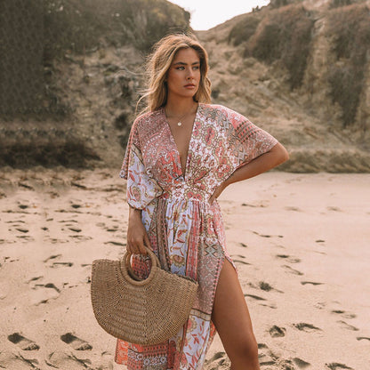 Printed beach cover up