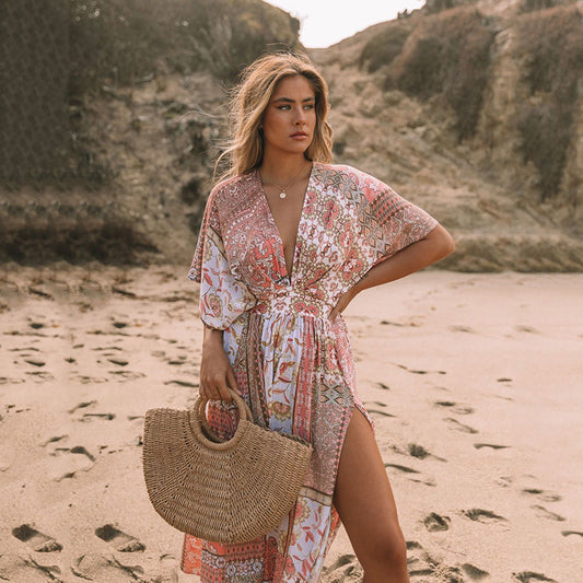 Printed beach cover up