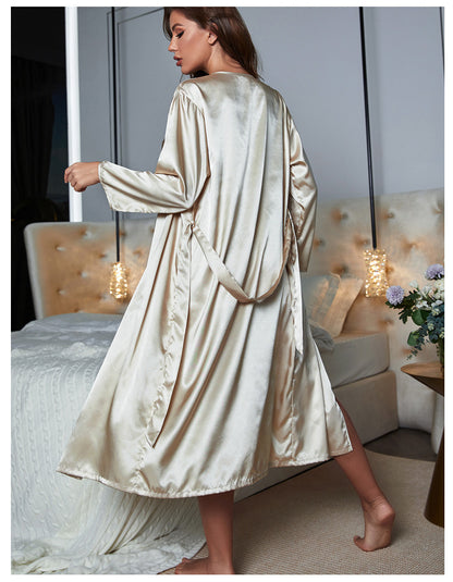 Two piece silk dress and robe