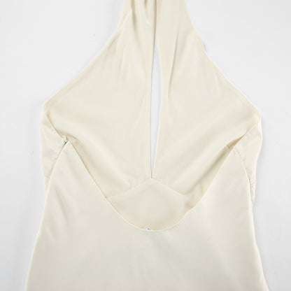 Satin halter neck dress