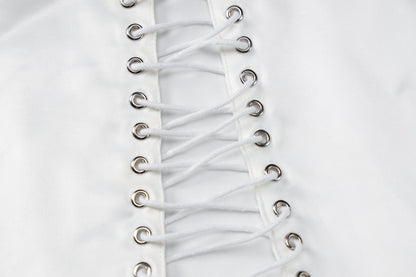 Satin laced up back bustier and maxi skirt set