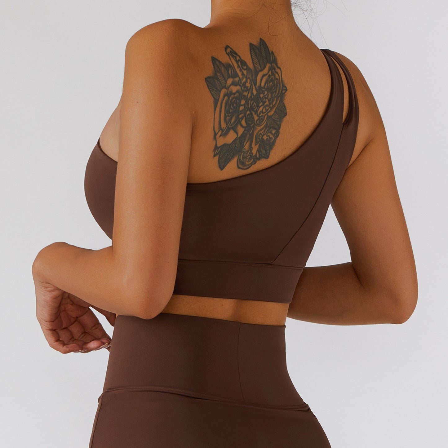 One shoulder sports bra