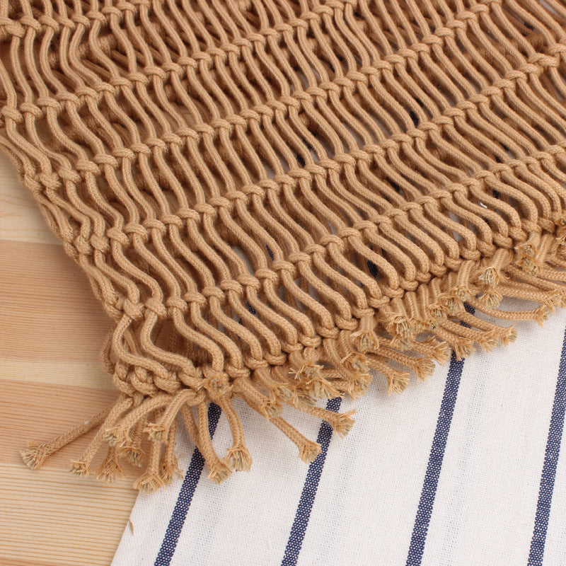 See through hand woven beach bag