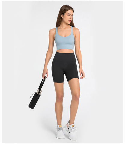 High waist shorts with side Pocket