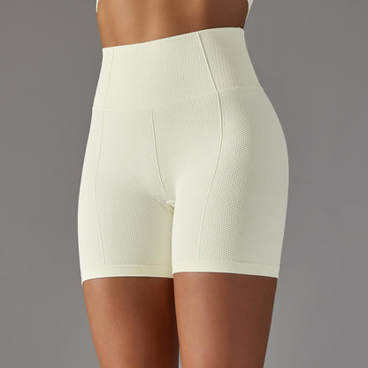 Textured High Waist Yoga Shorts