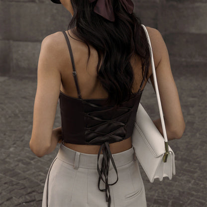 Corset top with back ties
