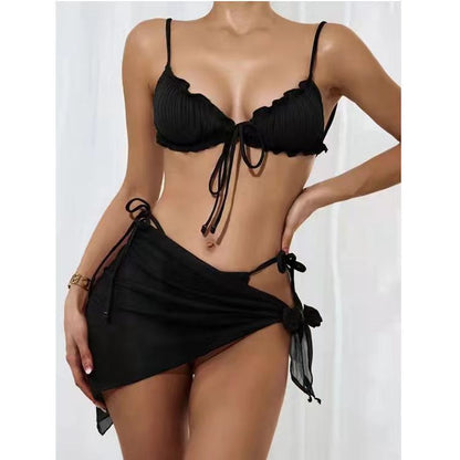 3 piece bikini set with saraong