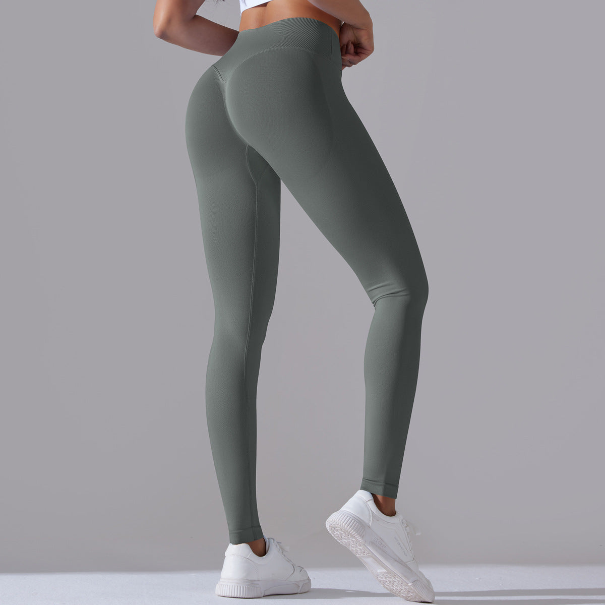 Seamless cross waist leggings