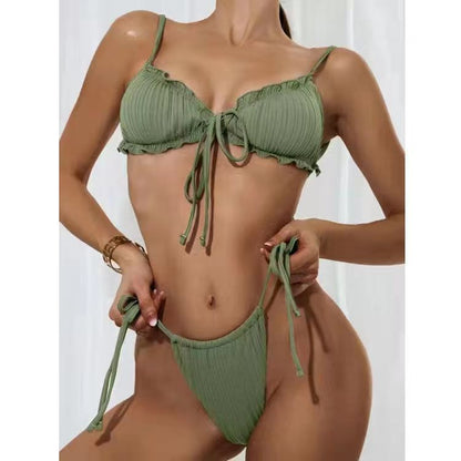 3 piece bikini set with saraong