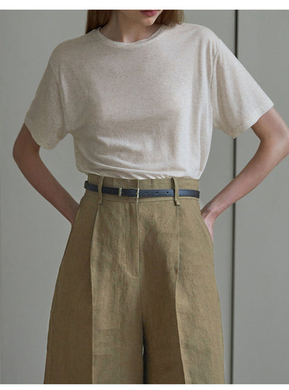 Cotton linen blend shorts