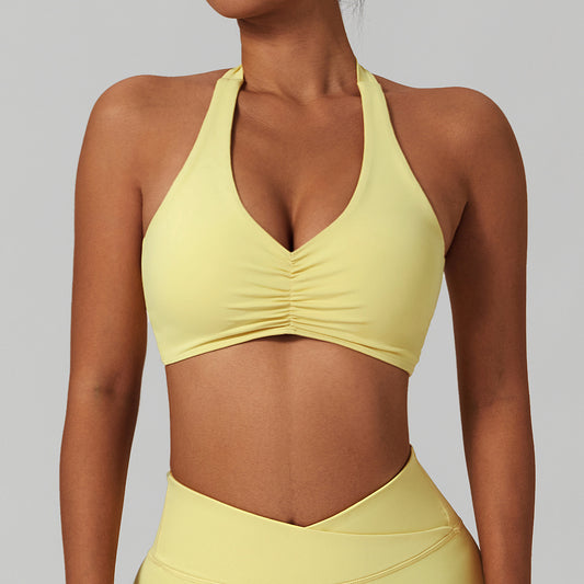 Ruched front sports bra