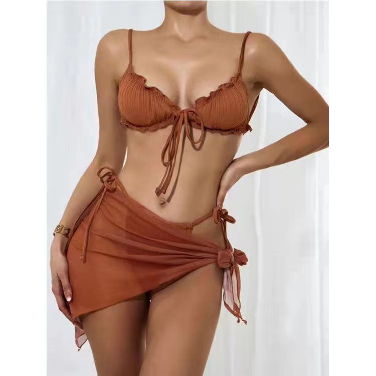 3 piece bikini set with saraong