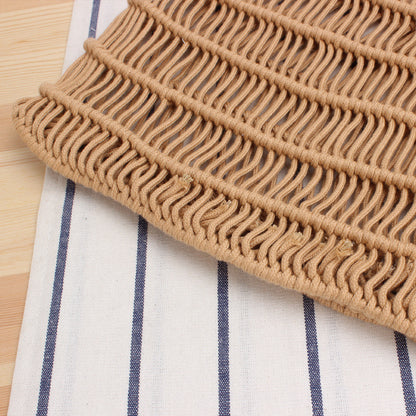 See through hand woven beach bag