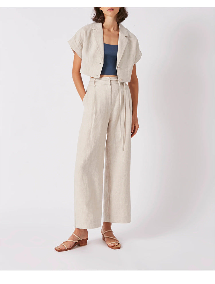 Linen blend  Collared top