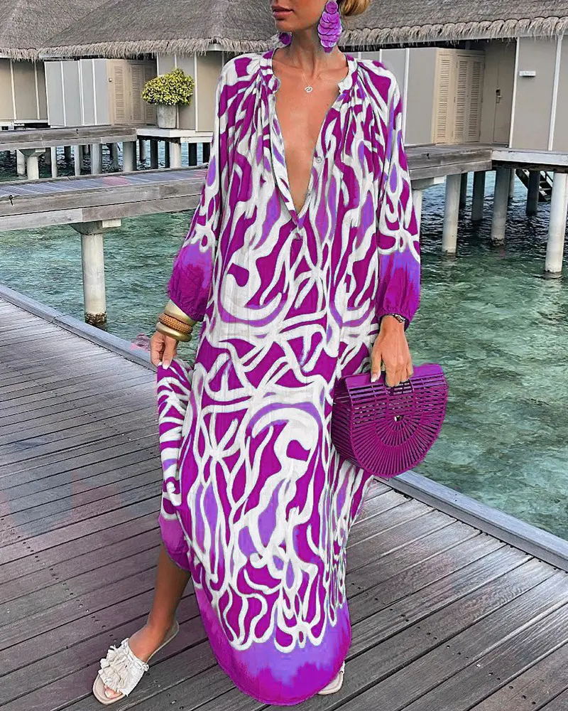 Printed loose fitting maxi dress