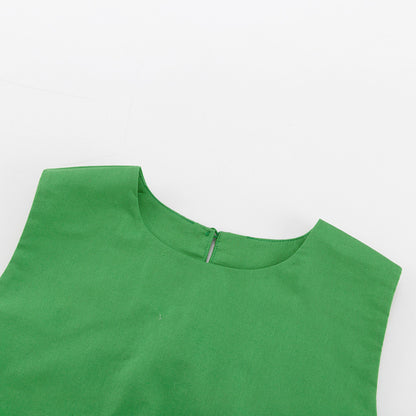 Cotton cropped top two piece set