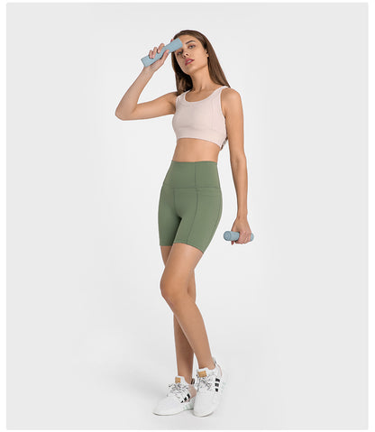 High waist shorts with side Pocket