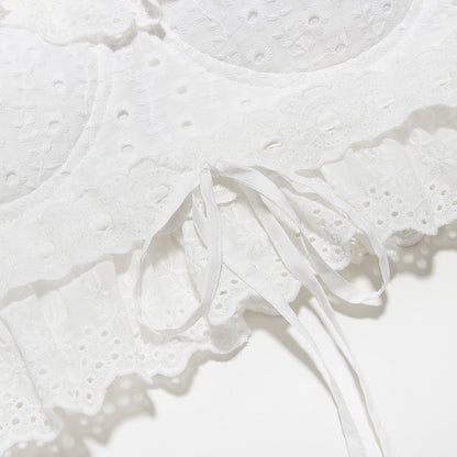 White lace camisole crop top